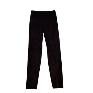 Lysse Black Stretch Pull-on Trouser Pant Size S Suede Feel
